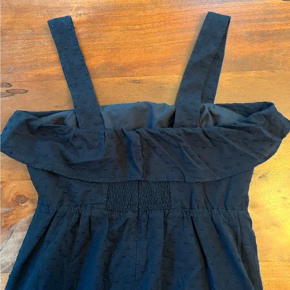 J Crew  Women’s Black Flounce Hem Ruffle With Straps Dress Size 2 - Picture 6 of 9